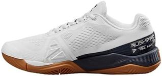 WILSON Women's Rush Pro 4.0 Sneaker, White/Navy Blazer/Tan, 8