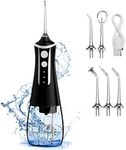 Water Flosser, 300mL/10oz Dental Oral Irrigator, Professional Cordless Teeth Cleaner with 3 Modes, 50 Days Battery Life, 5 Jet Tips, Portable and Rechargeable, IPX7 Waterproof, for Travel, Home