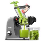 SiFENE Cold Press Juicer Machine Compact Single Serve Slow Masticating Juicer Vegetable and Fruit Juice Maker Squeezer Machines Easy to Clean Non-BPA，Gray
