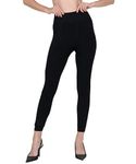 ShopOlica Women's Winter Fleece Lined Warm Leggings Stretchable Thermal Legging Thick Tights Pants - Ankle (Color - Black) (Size - XXL)