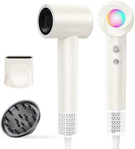 Haokoo Seche Cheveux Ionique avec Diffuseur - SéChage Rapide, 500 Millions D'Ions, Contrôle intelligent de la température, 8 RéGlages De TempéRature Avec LED, Maison Voyage Salon