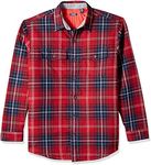 IZOD Men's Adirondack Quilted Plaid Jacket, Biking Red, Medium