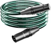 KAIBOER XLR Microphone Cable, Pro-Grade Balanced Audio Cord with 21AWG Silver-Plated Copper, Shielding 95% tinned Copper，Male to Female for Studio, Mixer, Mic, 9.8 Feet, Green