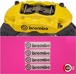 Brembo R&G 4 PISTON HIGH TEMP Brake Caliper Decals Sticker Set of 4 (Black MATTE)