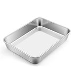 Homikit Mini Baking Tray, Stainless Steel Small Oven Tray Deep Cake Tin, Rectangle Baking Sheet Pan for Lasagnes, Flapjack, Cookies & Baked Cakes, 23.8x18x5cm, Brushed Finish & Dishwasher Safe