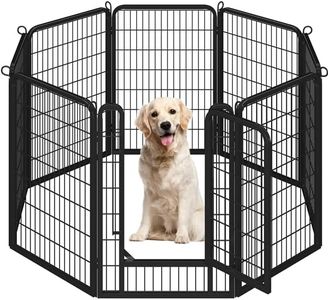 Yaheetech Parc pour Chien 8 Panneaux Enclos Chiens Chiot Lapin Canard Rongeur 68 x 100 cm Enclos Cage pour Chien Clôture en Métal Chenil Exterieur avec Porte