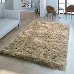 CUKA Faux Sheepskin Fur Area Rugs Round Fur Throw Rug Floor Mat Circular Carpet for Bedroom Soft Circle Kids Play Mat (2x4 feet, beige Faux Fur 4)