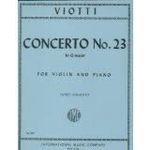 Viotti Giovanni Concerto No. 23 in G Major. For Violin and Piano. by Gingold. International Music