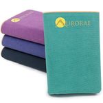 Aurorae Synergy Foldable On-the-Go Travel Yoga,Gym/Exercise Mat for Yogis on the Move with Integrated Microfiber Towel and Anti-Slip Patented 2-in-1 Technology. No Odor and No Bunching