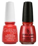 China Glaze Gelaze Tips and Toes Nail Polish, Coral Star, 2 Count