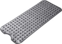 Wimaha Non-Slip Bath Mat,Extra Long Bathtub Mat,200 Suction Cups Shower Mat,BPA,Latex Free,Mildew Resistant,Machine Washable-Safe,pebble design,Durable & Comfortable for Bathroom,100x40cm, Clear Black