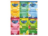 Tetley Mixed Variety Fruity String & Tag Envelopes 3x2x25s, Assorted, Pack of 6 x 25