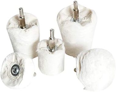 Medoon Polishing Pad Kit for Drill - Auto Buffing Wheel White Flannelette 5 Pack Polisher Tools Fit for Metal Aluminum Stainless Steel Chrome Wood Plastic Ceramic Glass Woods Fabric Cotton Machine Je