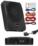 Sound Storm Laboratories US10K 10 Inch Powered Under Seat Car Subwoofer - 1000 Watts Max, Dual 4 Ohm Voice Coil, 8 Gauge Amp Installation Kit