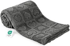 gogobunny Calming Plush Dog Cat Blanket 300GSM Coral Fleece, Ultra-Soft Machine Washable Pet Bedding for Small Medium Dogs Cats Puppies Kittens (Anthracite, 60x80)