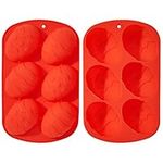 THE TWIDDLERS - 2 Easter Egg Silicone Chocolate Candy Moulds for Baking and DIY Arts and Crafts Party Decorations - Easy to Pop Non-Stick BPA Free Mould - Red