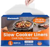 Slow Cooker Liners, Hotensil 13"x 21" 30 Count Cooking Bags Large Size Disposable Pot Liners, Fit 3QT to 8.5QT for Slow Cooker Cooking Trays, Multi-Purpose Durable Liners Plastic Bags, BPA Free