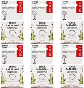 RADIUS Dental Floss, Sponge Floss, Clove Cardamom, 55 Yards, Vegan & Non-Toxic Oral Care Designed to Help Fight Plaque, Pack of 6