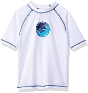 Kanu Surf Boys Paradise Upf50Sun Protective Rashguard Swim Shirt, Echelon White, 10