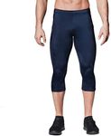 CW-X Men's Stabilyx Joint Support 3/4 Compression Tight Pants, True Navy, Large