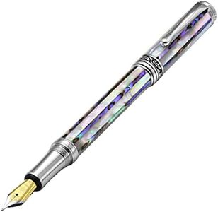 Xezo Bolígrafo de fuente Maestro Jubilee, pluma media. Madreperla oceánica blanca y concha de abulón Pāua iridiscente. Edición limitada, solo 223 piezas. Hecho a mano, ningún bolígrafo es igual