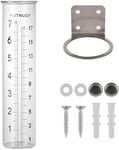 HUTNUOY 7" Capacity Rain Gauge Stainless Steel Fence Mounting Bracket with Rain Gauge Replacement Tube Glass for Outdoor Garden Yard Home, Lip Design, Best Rated, Easy to Read