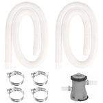 UNIFAMILY 1.25 Inch Pool Hoses for Above Ground Pools, 2 Packs Pool Pump Replacement Hose with 2 Clamps, Filter Pump Hose Compatible with Intex Pool Filter Pump, Above Ground Pool Pump Hose Kit