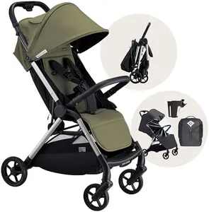 Colugo The One Stroller - Lightweight Easy Fold Compact Toddler Stroller and Baby Stroller for Travel, Large Storage Basket, One Hand Fold, Includes Raincover, Bumper Bar, Cupholder (Olive)