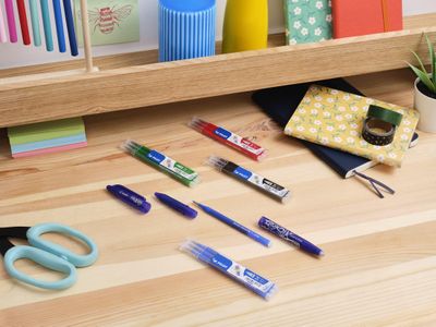 PILOT Frixion Ball Erasable Rollerball Pen Set, Black, Medium Tip, 5-Pack