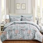 Luxudecor Floral Comforter Set Quee