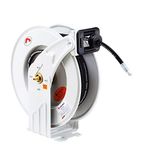 ReelWorks Oil Hose Reel Retractable 1/2" Inch x 50' Foot Long Premium Commercial SAE100R1AT Hose Max 2320 PSI Industrial Dual Arm Steel Construction