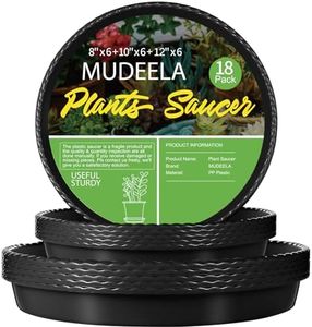 18 Pack of 12 inch & 10 inch & 8 inch Plant Saucers, Durable Plant Trays for Indoors Outdoors, Black Plastic Flower Plant Pot Saucer, Made of Thicker, Stronger Plastic, with Taller Design (8"+10"+12")