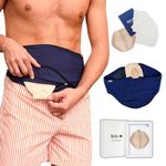 SIIL Ostomy Belt Blue + Stoma Guard | TOTAL PROTECTION for you Stoma bag | Ileostomy & Colostomy Pouch covers | Made in Europe (L)