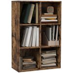 HOMCOM 6-Cube Bookcase, Storage Unit, Shelves Storage Display for Trinkets, Souvenirs, Potted Plants, for Study Room, Living Room, Home Office, 65.5 x 30 x 97.5cm, Rustic Brown