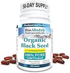 Black Seed Oil Organic Cold Pressed Capsules, 50-Day Supply of 2000mg Black Cumin Seed Oil (Nigella Sativa) (200 Black Seed Oil Capsules)