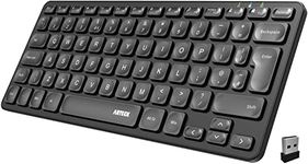 Arteck 2.4G Wireless Keyboard Ultra Slim and Compact Wireless Keyboard with Media Hotkeys for Computer/Desktop/PC/Laptop/Surface/Smart TV and Windows 10/8/ 7 Built-in Rechargeable Battery