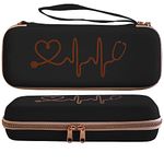 Plaris Stethoscope Case for Nurses Compatible with 3M Littmann/MDF/Other Stethoscopes - Extra Room for Medical Bandage Scissors EMT Trauma Shears and LED Penlight, (Black Rosegold)