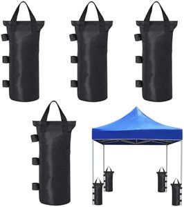 4Pack Gazebo Weights Sand Bags Tent Sandbags, Industrial Grade 600D Weights for Gazebo Legs, Sand Bags for Any Pop Up Tents Canopy Outdoor Patio, Black