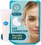 Reusable Cosmetic Ear Corrector Kit – 8pcs Silicone Ear Tape with Glue, Invisible Ear Stickers for Big Ears, Protruding Ear Corrector for Adults, Non-Surgical Ear Pinning Tape & Skin-Friendly