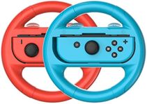 QIHEBEN Steering Wheel Compatible with Nintendo Switch Wheel, Family Use Accessories Compatible with Switch JoyCon Controllers, 2 Pack (Blue and Red)