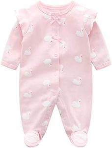 Bébé Filles Combinaison Barboteuses Pyjamas Coton Grenouillère Manches Longues Body 0-3 Mois