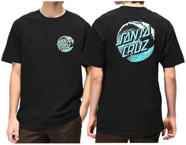 SANTA CRUZ Men's S/S T-Shirt Wave Dot Skate T-Shirt, Black, Medium
