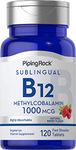 Piping Rock Sublingual Methylcobalamin B-12 1000 mcg 120 Microlozenges Vitamin Supplement Highly Absorbable