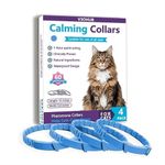 V3OHUB - 4 Pack Cat Calming Collar, Pheromone-Infused Behaviour Support - Clinically Proven Anti-Stress & Anxiety Relief for Cats - Waterproof, Adjustable, Lasting Comfort (Sky Blue)