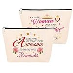 DKINY Birthday Gifts for Women, 2 Pcs Survival Kit Bag Makeup Cosmetic Bag, Inspirational Gifts for Her, You are Awesome Gifts, Friendship Gifts Retirement Gifts for Bestie Teacher Nurse