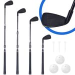 Golf Club Length Adjustable for Golf Bucket Backyard Game, Plastic Golf Clubs Chiper for Junior, Adults, Indoor & Outdoor Golf Training & Chipping Games for Family, Hit Plastic Foam Balls