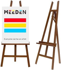 MEEDEN Wooden Easel Display Stand: Adjustable Art Easels for Sign, A Frame Painting Easel for Canvas up to 60", Ideal for Artist Adults Drawing Picture Poster - Walnut