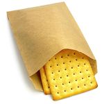 Wax Paper Bags, Glassine Bags 5x7 Inches, Brown Paper Treat Cookie Bags Paper Cookie Sleeves Snack Bags (100 Pcs)