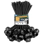 Kinzomor Ball Bungee Cords 6 Inch Bungee Cord with Balls, 50 PCS Heavy Duty Bungie Cord Balls Canopy Tarp Tie Down Bungee Balls for Camping, Shelter,Cargo,Tent Poles UV Resistant