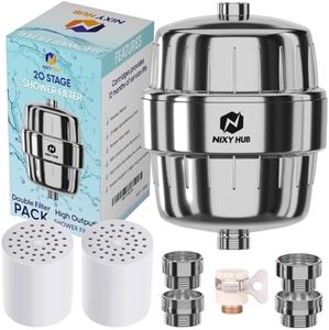 NiXY HUB 20 Stage COMBO Pack Shower Filter & Tap Filter With Connectors (22 Female,24Mm Male & 28Mm Male & Female,Universal Connector For Normal Taps) - Tap Filter- Hard Water Softener